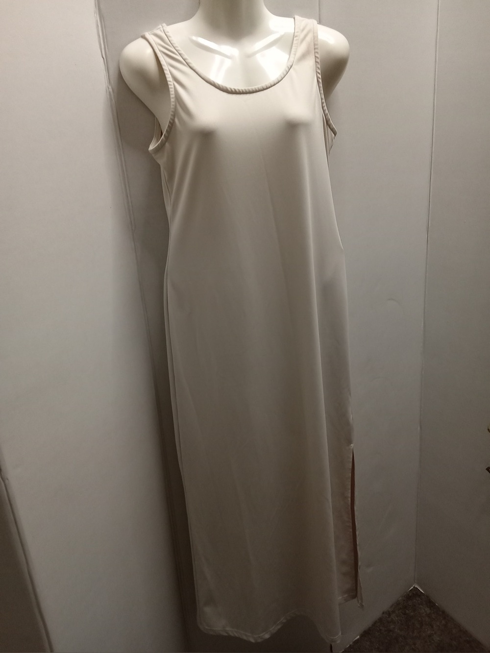 Silhouette New York 2 Pc Set Women’s Sz 18 Ivory Metallic Knit Top Dress C1